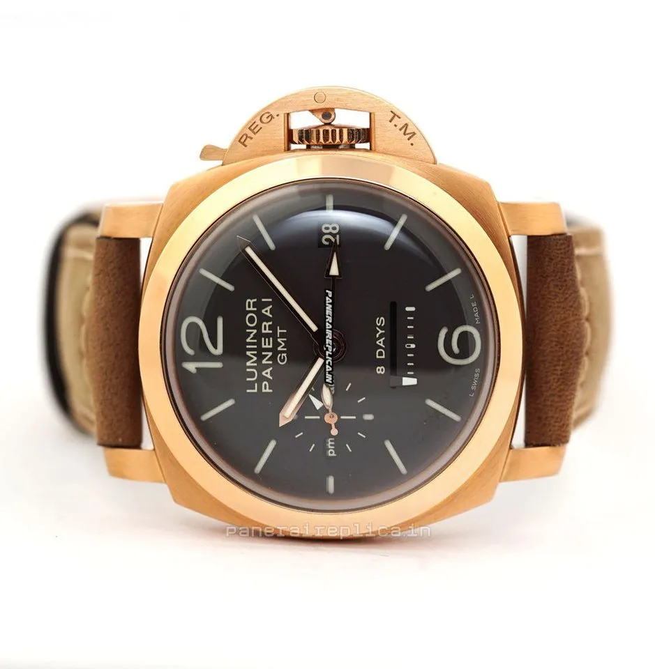 Superior Replica Panerai Luminor 1950 44mm Rose Gold Case Mens/unisex Manual Winding Watch