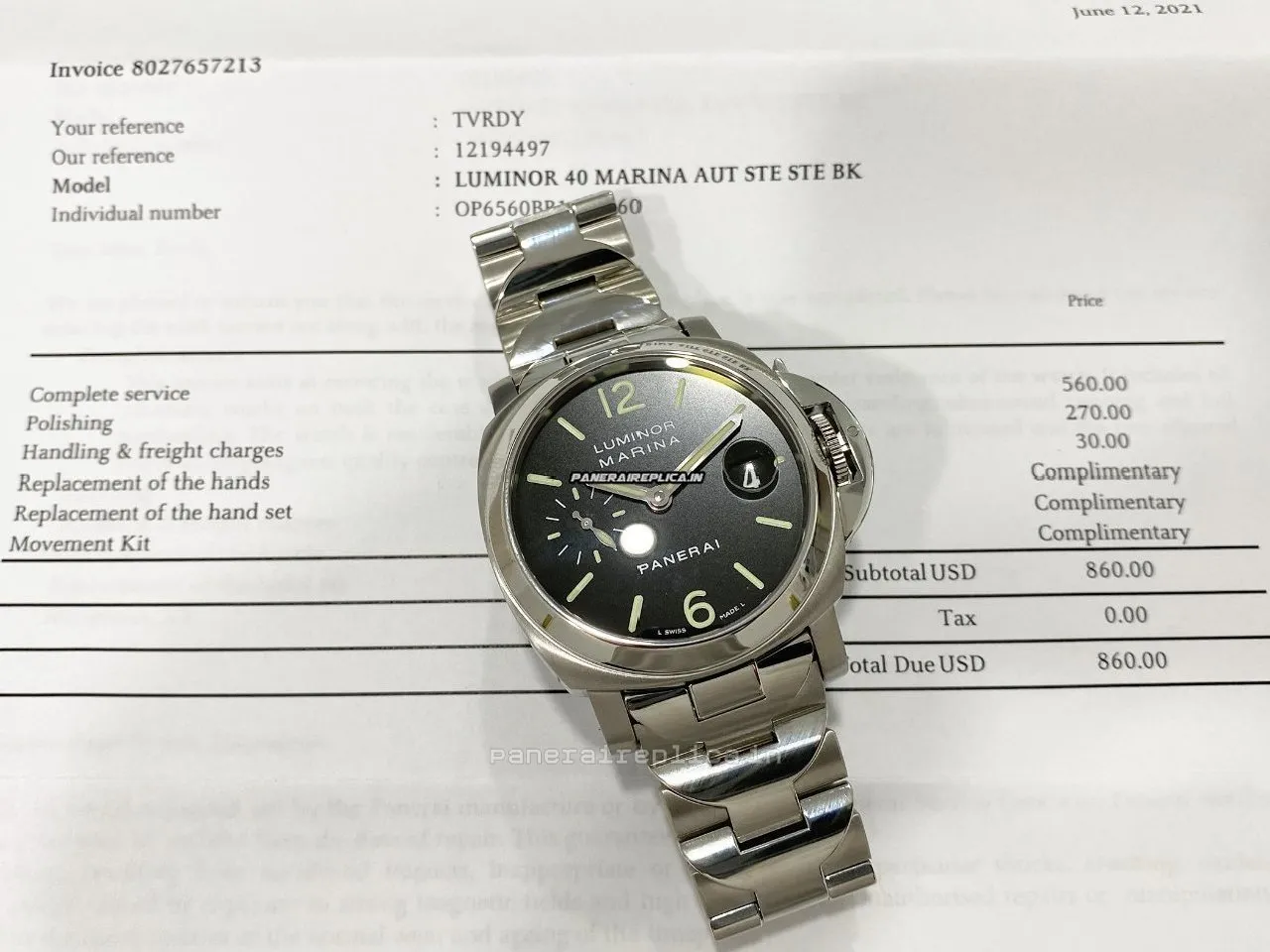 Alternative view of Excellent Replica Panerai Luminor Marina 40mm Steel Case Mens/unisex Automatic Watch