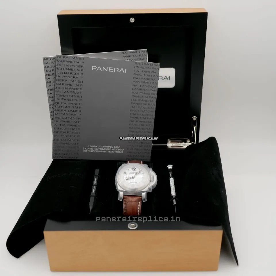 Alternative view of Defect Replica Panerai Luminor Marina 42mm Steel Case Mens/unisex Automatic Watch
