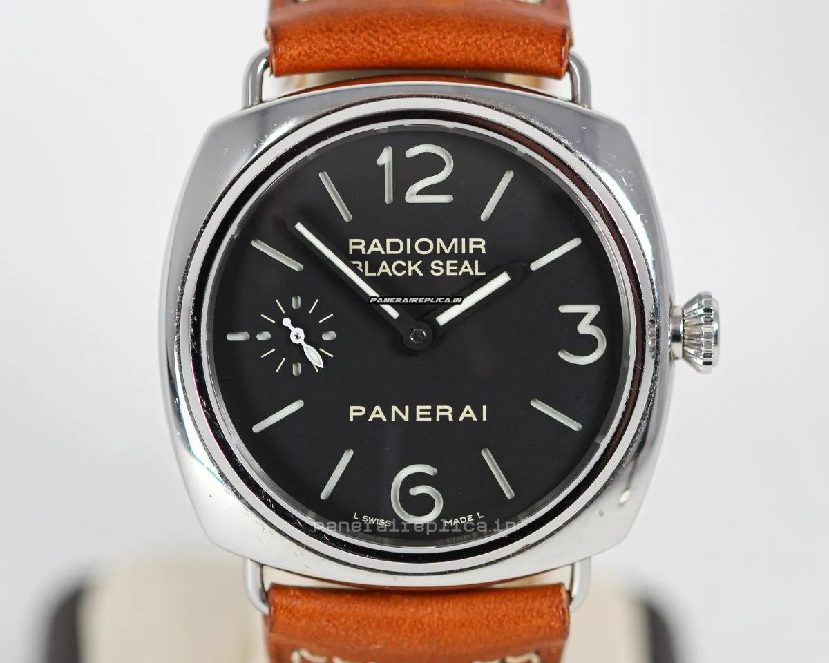 Alternative view of Terrific Replica Panerai Radiomir Black Seal 45x50mm Steel Case Mens/unisex Manual Winding Watch