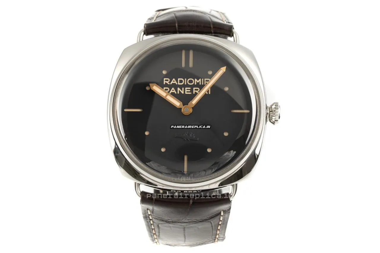 Alternative view of Well Made Knockoff Panerai Radiomir 3 Days Gmt 47mm Steel Case Mens/unisex Manual Winding Watch