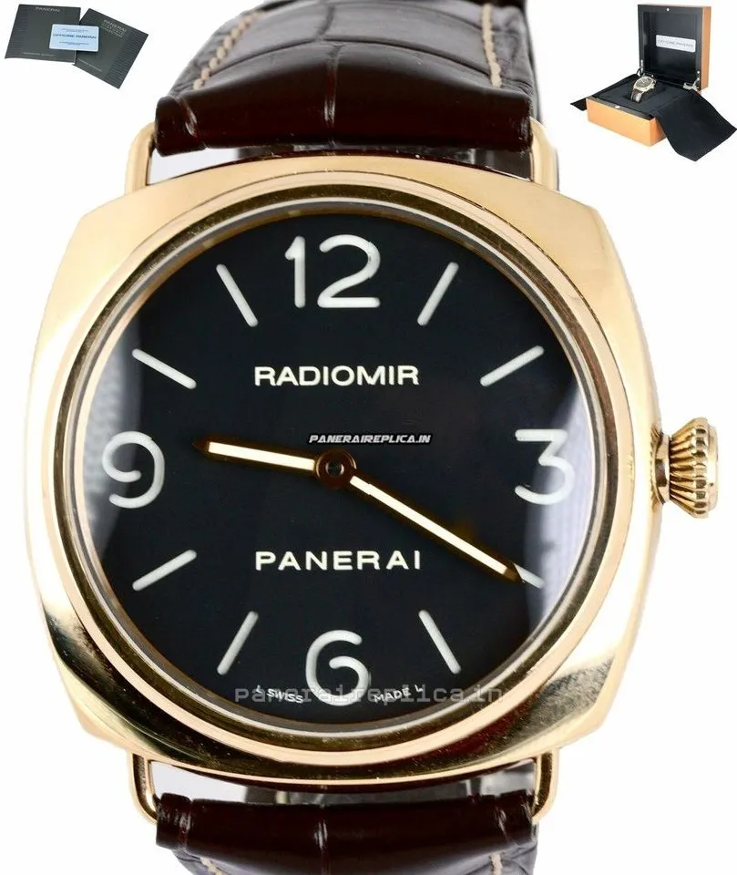 Cheap Clone Panerai Radiomir 45mm Rose Gold Case Mens/unisex Manual Winding Watch