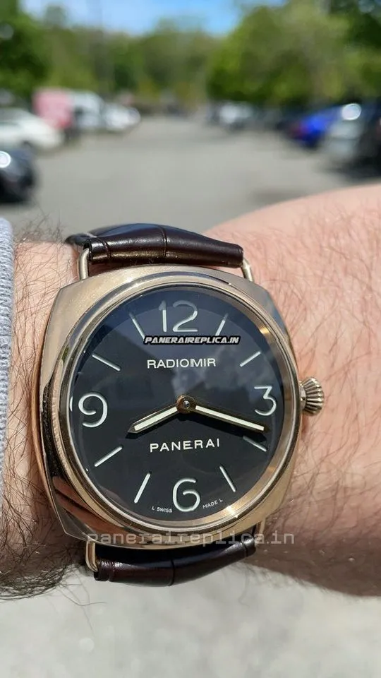 Alternative view of Cheap Clone Panerai Radiomir 45mm Rose Gold Case Mens/unisex Manual Winding Watch