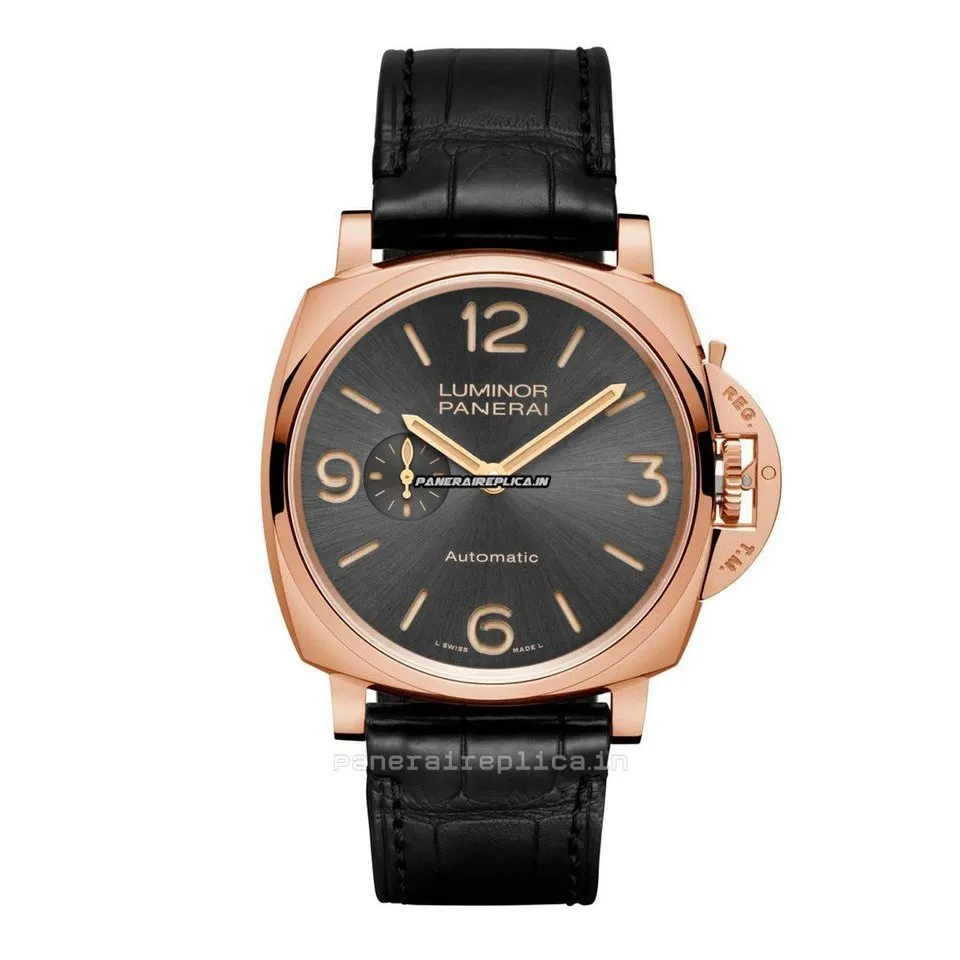 Aaa Copies Panerai Luminor Due 45mm Red Gold Case Mens/unisex Automatic Watch