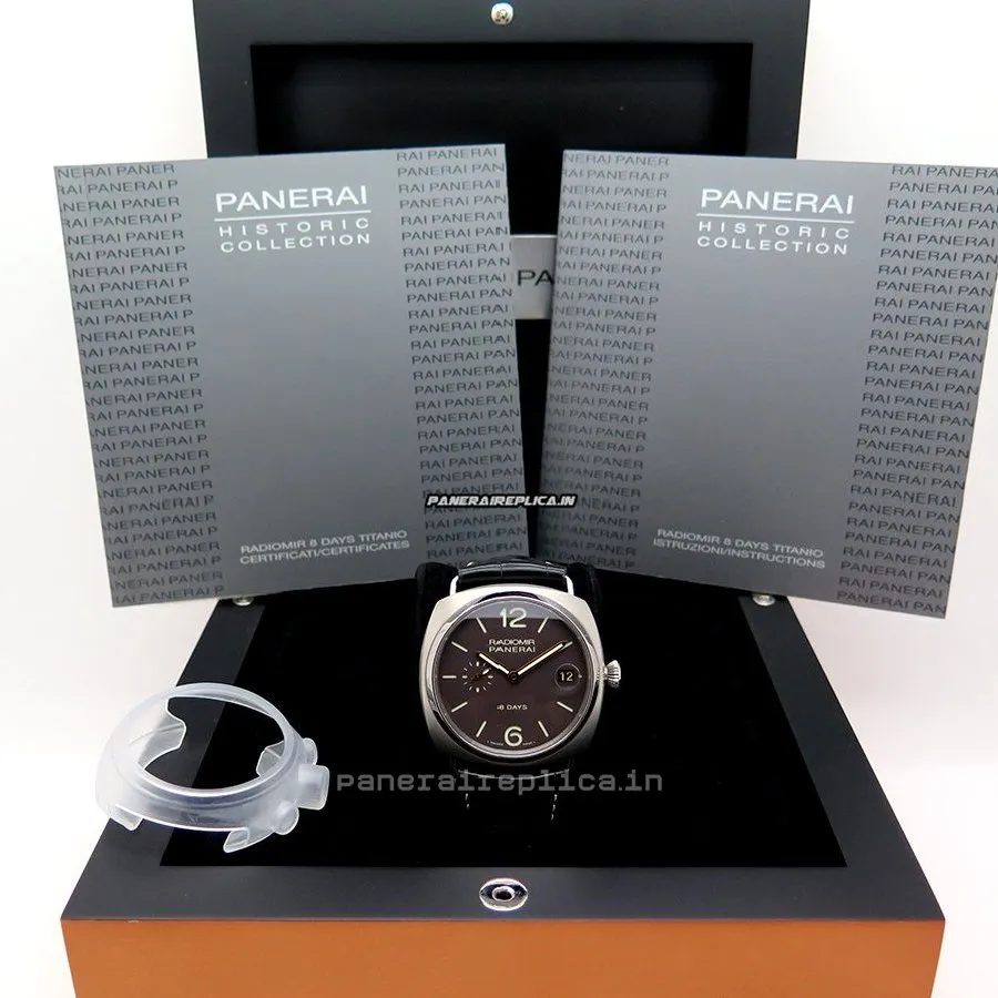 Alternative view of Fine Clone Panerai Radiomir 8 Days Gmt 45mm Titanium Case Mens/unisex Manual Winding Watch
