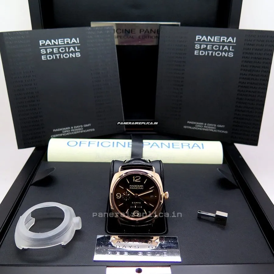 Alternative view of Exquisite Copies Panerai Special Editions 45mm Red Gold Case Mens/unisex Manual Winding Watch