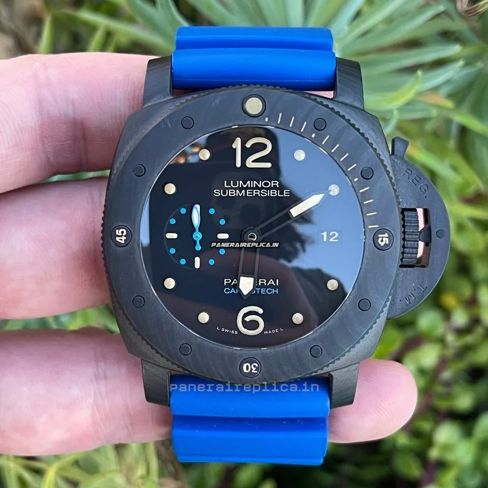 Luxury Fake Panerai Luminor Submersible 47mm Carbon Case Mens/unisex Automatic Watch