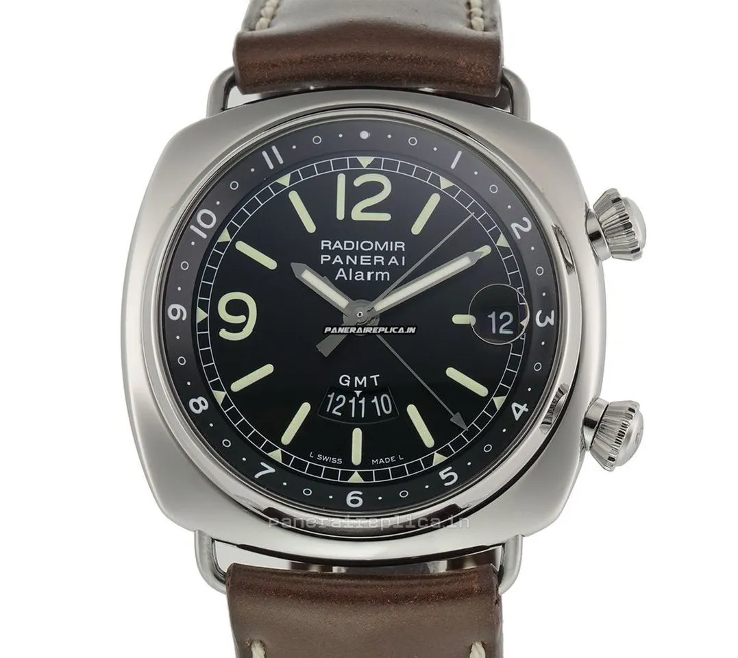 Remarkable Replicas Panerai Radiomir Gmt 42x47mm Steel Case Automatic Watch