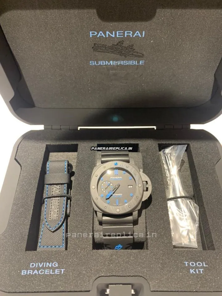 Alternative view of Marvellous Clone Panerai Luminor Gmt Automatic 47mm Carbon Case Mens/unisex Automatic Watch