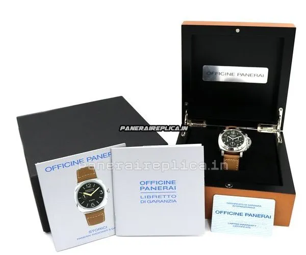 Alternative view of Unique Copy Panerai Luminor Chrono 44mm Steel Case Automatic Watch