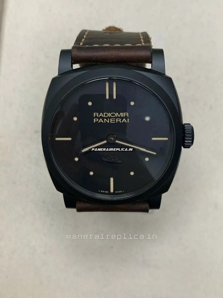 Alternative view of Nice Copy Panerai Radiomir 1940 48mm Ceramic Case Manual Winding Watch