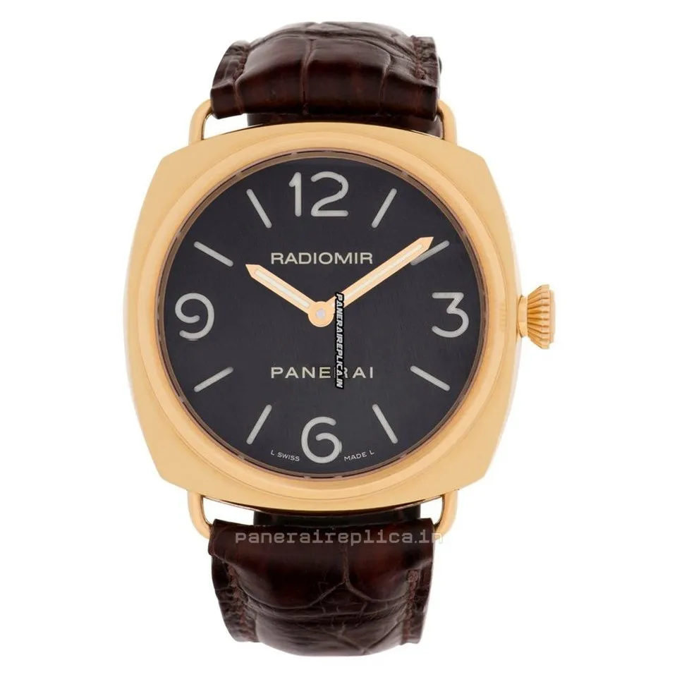 Marvellous Replica Panerai Radiomir 45mm Rose Gold Case Manual Winding Watch