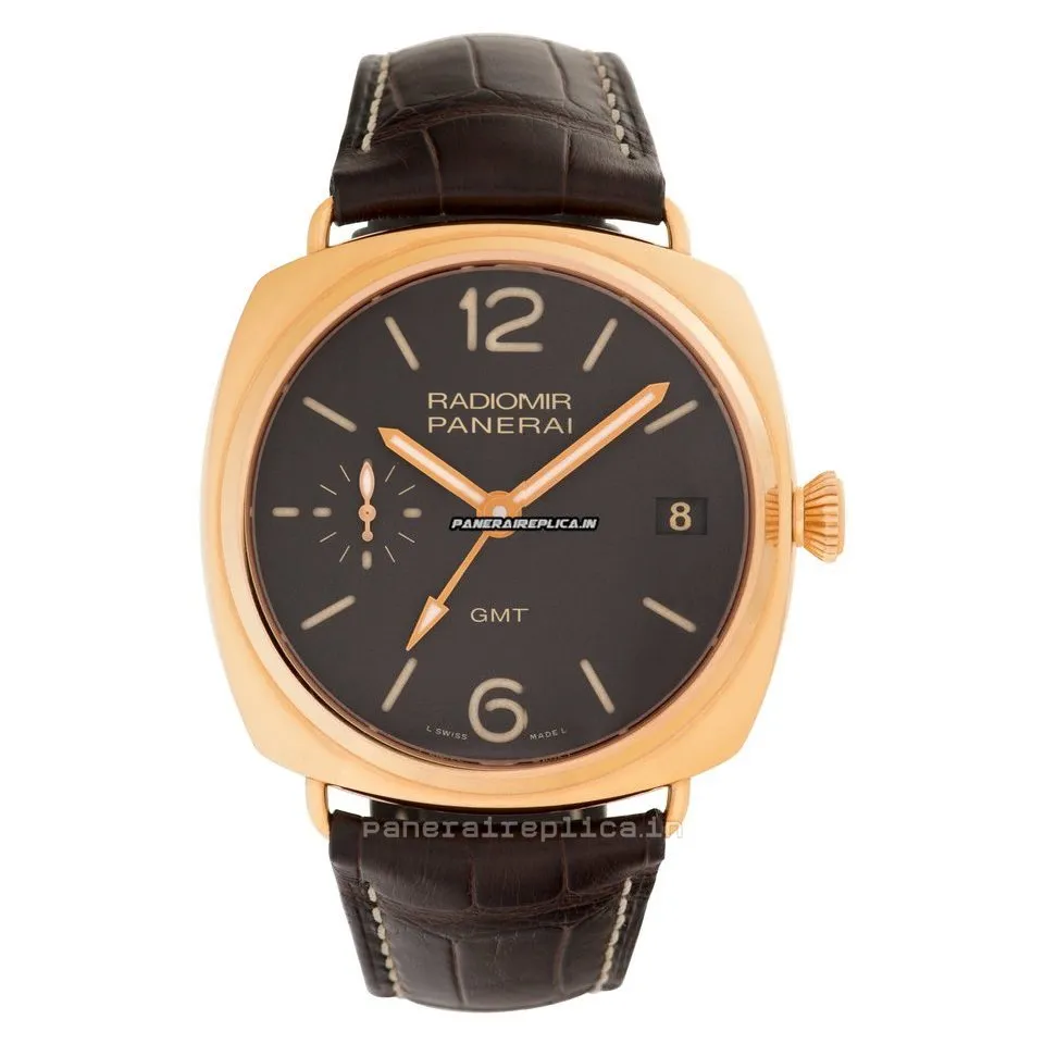 Fantastic Replica Panerai Radiomir 3 Days Gmt 47mm Rose Gold Case Mens/unisex Automatic Watch