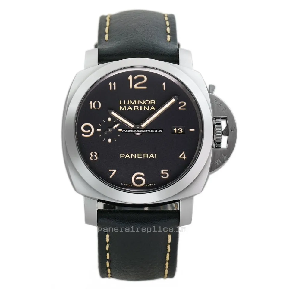 Alternative view of Distinctive Clone Panerai Luminor Marina 44x53mm Steel Case Automatic Watch