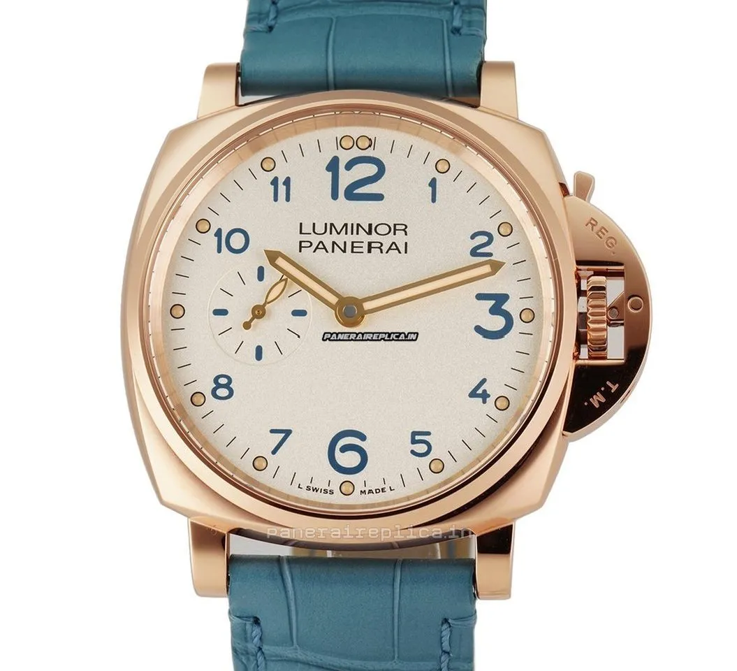 High Quality Copies Panerai Luminor Due 42x49mm Rose Gold Case Manual Winding Watch