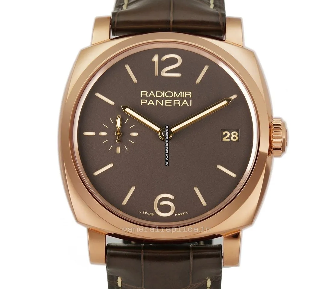 Remarkable Replica Panerai Radiomir 1940 47x57mm Rose Gold Case Manual Winding Watch