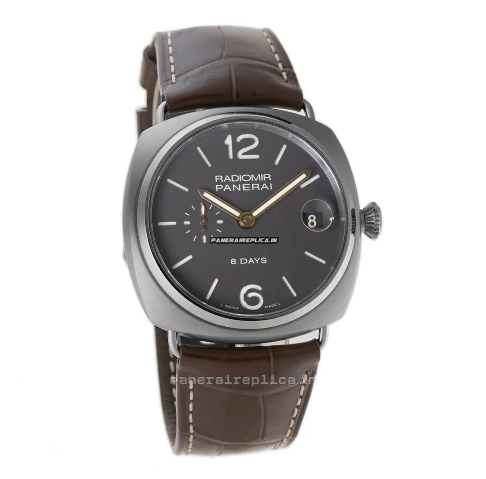 Alternative view of Well Made Replica Panerai Radiomir 8 Days Gmt 45x48mm Titanium Case Manual Winding Watch