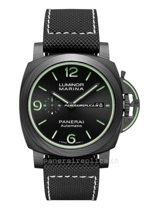 Alternative view of Well Made Replica Panerai Luminor Marina Carbon Case Mens/unisex Automatic Watch