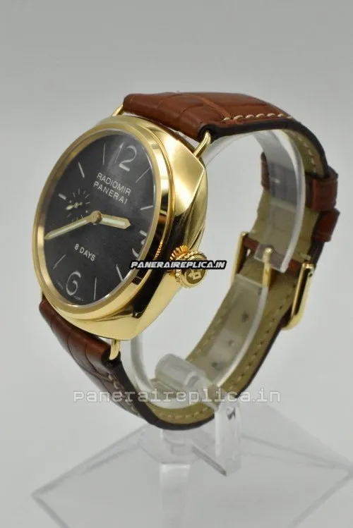 Alternative view of Good Replica Panerai Radiomir 8 Days Gmt 45mm Rose Gold Case Mens/unisex Manual Winding Watch