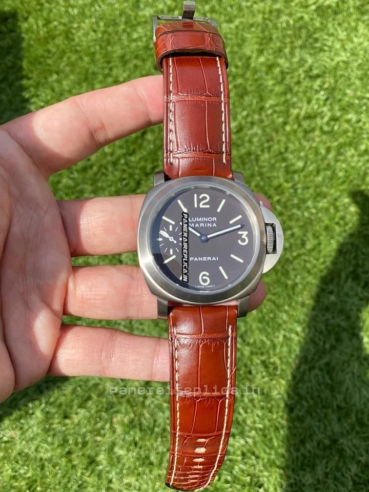 Alternative view of Remarkable Knockoff Panerai Luminor Marina 44mm Titanium Case Mens/unisex Manual Winding Watch