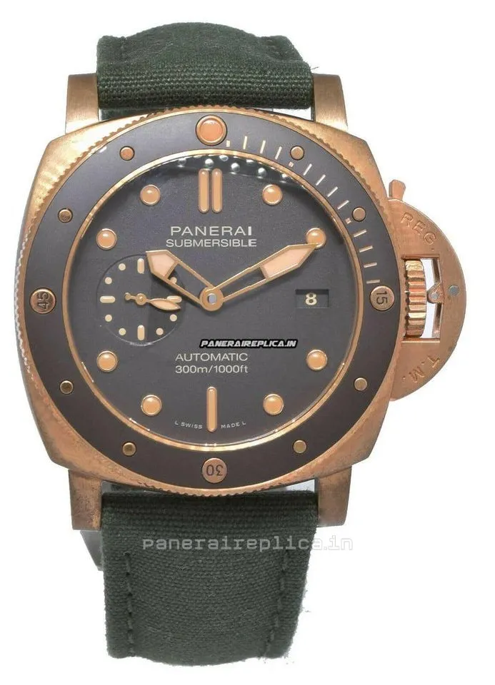 Alternative view of Inexpensive Copy Panerai Luminor Submersible 47mm Bronze Case Automatic Watch
