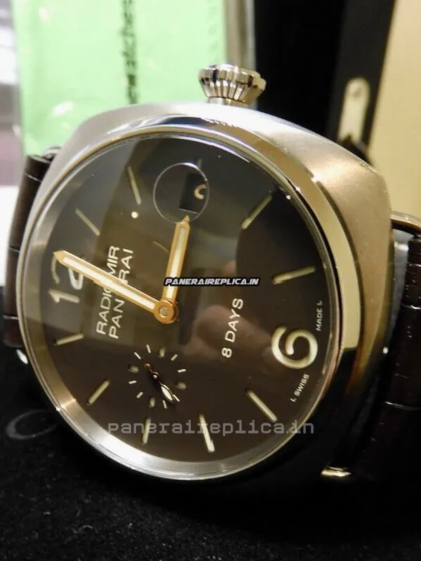 Alternative view of Great Replica Panerai Radiomir 8 Days Gmt 45mm Titanium Case Manual Winding Watch