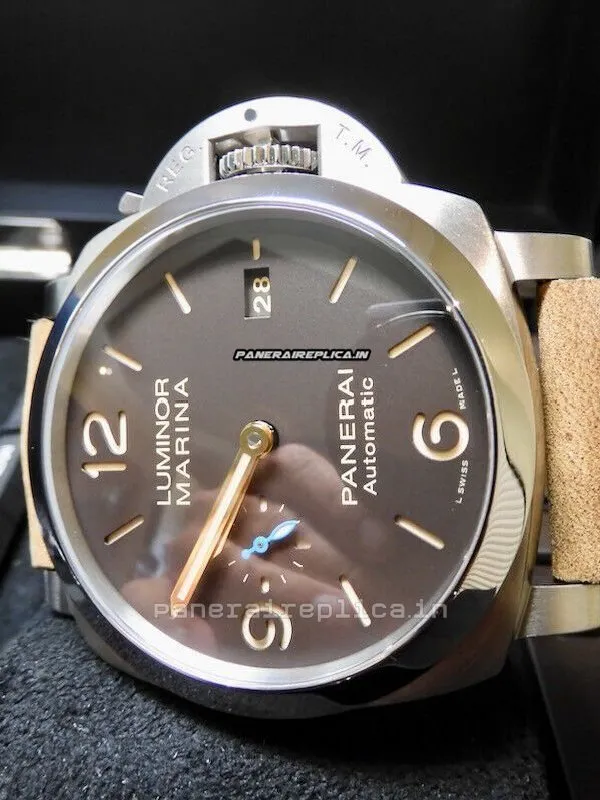 Alternative view of Defect Knockoff Panerai Luminor Marina Automatic Watch