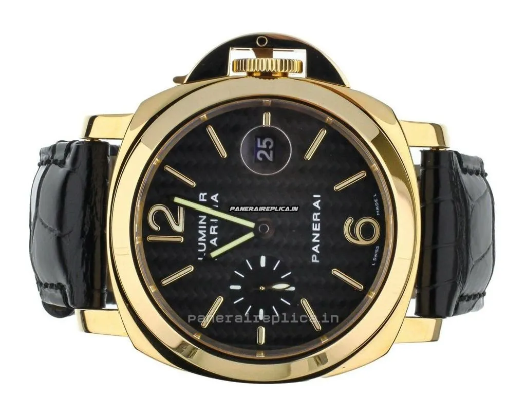 Alternative view of Affordable Replica Panerai Luminor Marina 44mm Yellow Gold Case Mens/unisex Automatic Watch