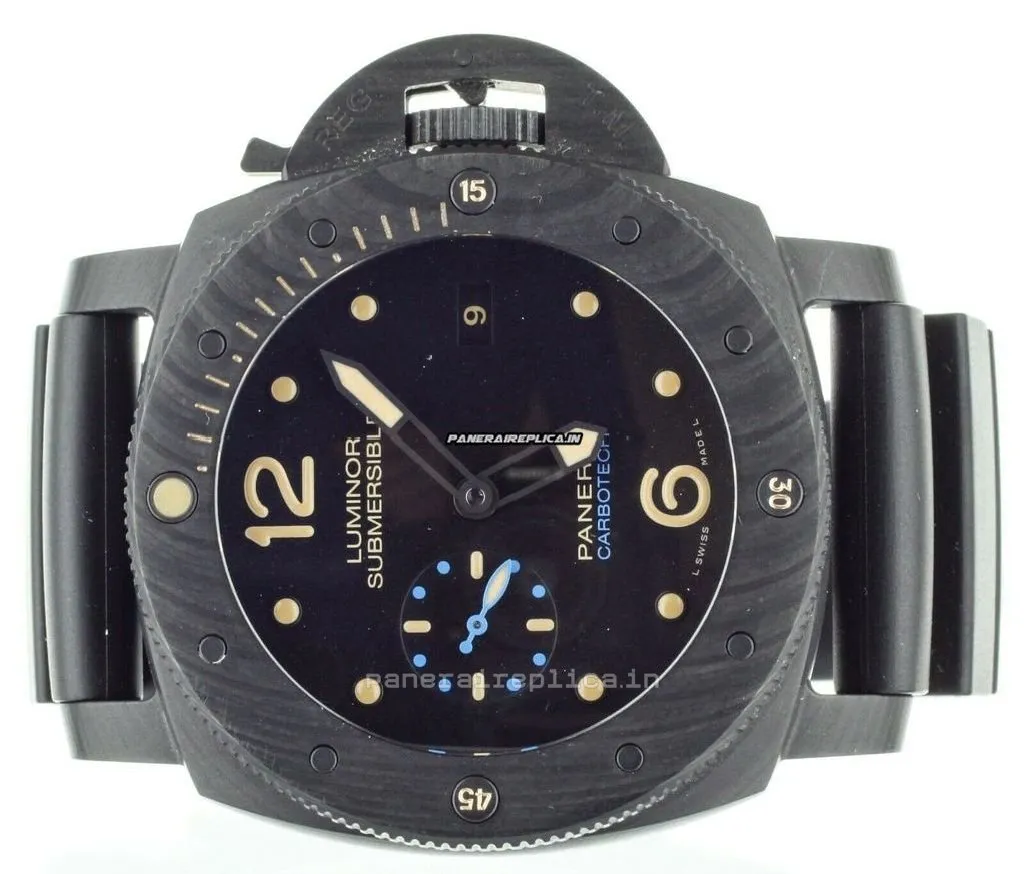 Alternative view of Marvellous Fake Panerai Luminor Submersible 47mm Carbon Case Mens/unisex Automatic Watch