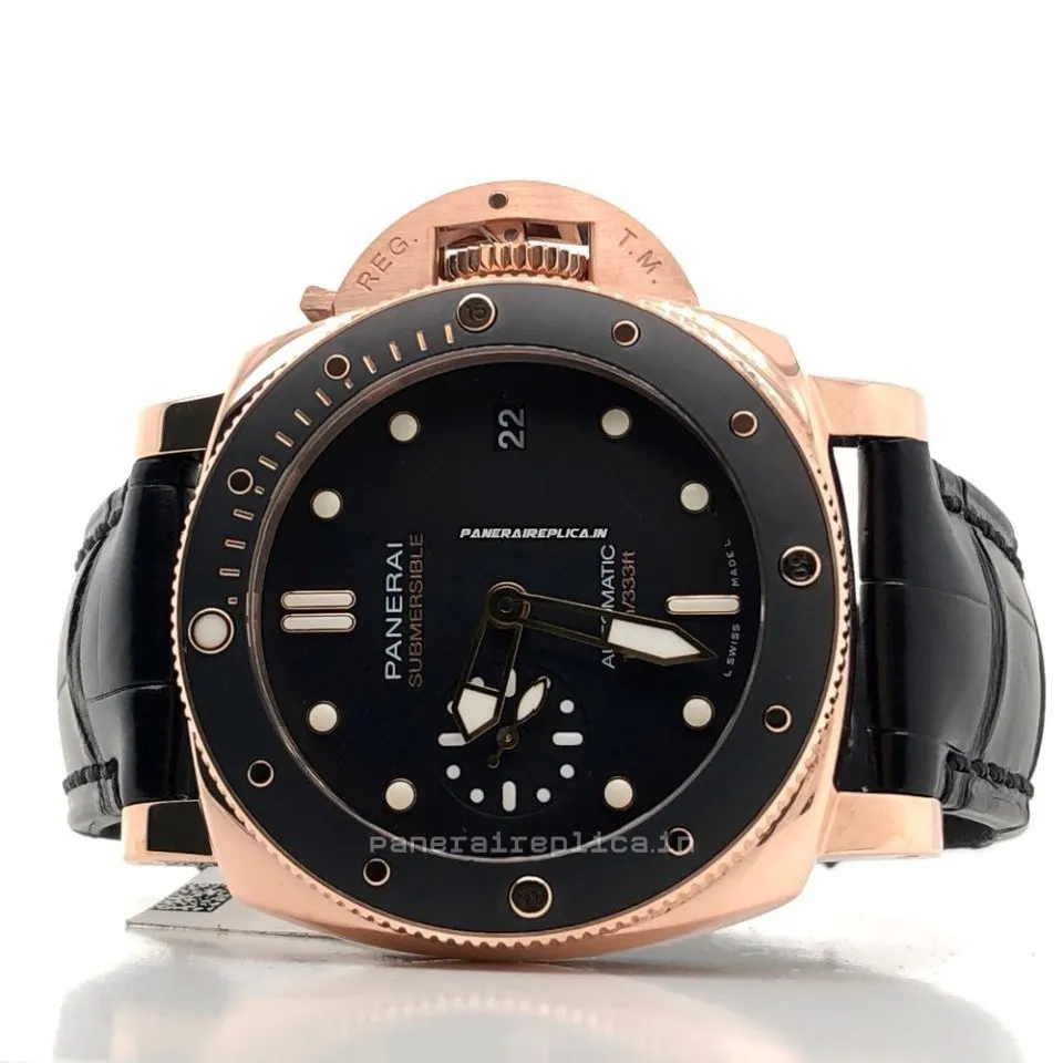 Alternative view of Excellent Fake Panerai Luminor Submersible 42mm Rose Gold Case Mens/unisex Automatic Watch