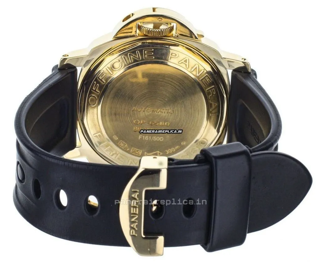 Alternative view of Defect Fake Panerai Luminor Marina 44mm Yellow Gold Case Mens/unisex Automatic Watch