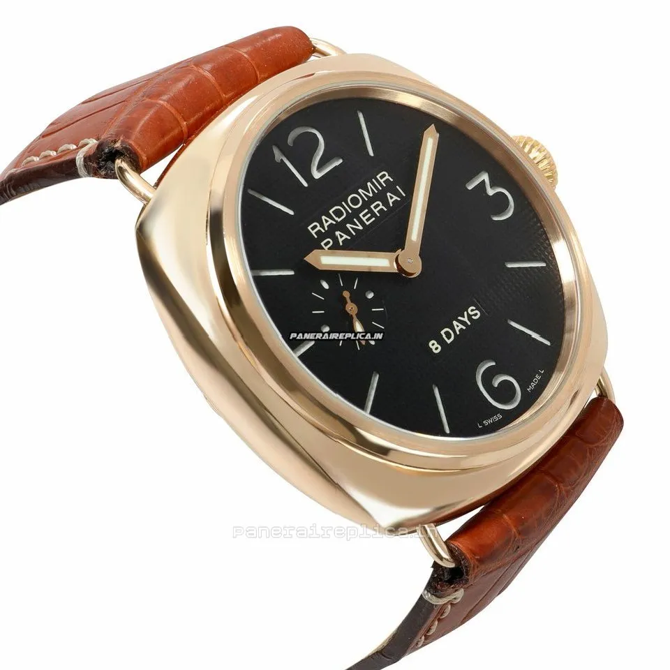 Alternative view of Ideal Replica Panerai Radiomir 8 Days Gmt 45mm Yellow Gold Case Mens/unisex Manual Winding Watch