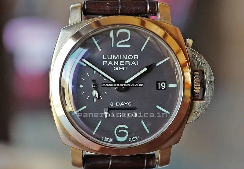 Inexpensive Replica Panerai Luminor 1950 44mm Rose Gold Case Manual Winding Watch