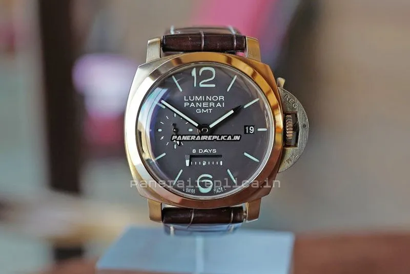 Alternative view of Inexpensive Replica Panerai Luminor 1950 44mm Rose Gold Case Manual Winding Watch