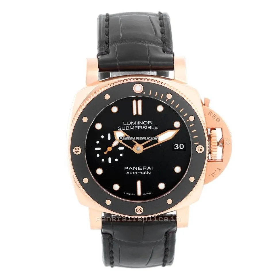 Discount Copy Panerai Luminor Submersible 42mm Rose Gold Case Mens/unisex Automatic Watch