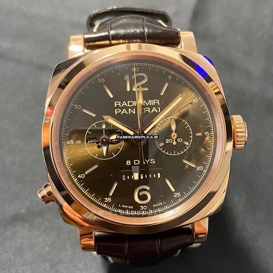 Design Replica Panerai Special Editions 45mm Rose Gold Case Mens/unisex Manual Winding Watch
