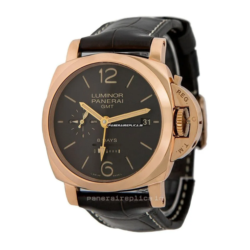 Pleasing Fake Panerai Luminor 1950 44mm Rose Gold Case Mens/unisex Manual Winding Watch