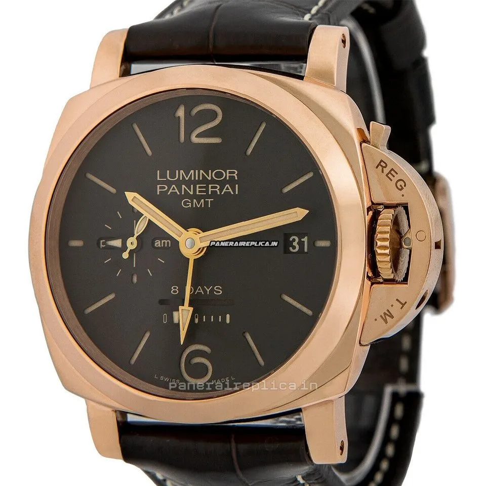 Alternative view of Pleasing Fake Panerai Luminor 1950 44mm Rose Gold Case Mens/unisex Manual Winding Watch
