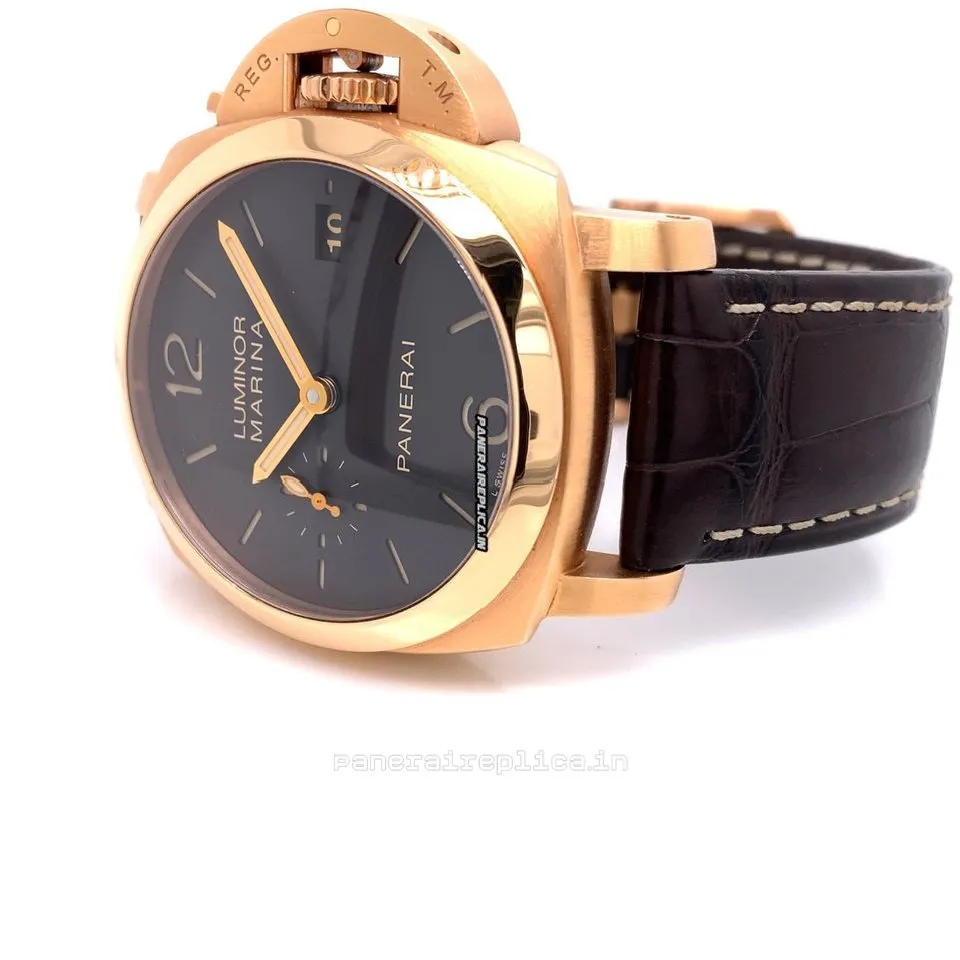 Alternative view of High Quality Replica Panerai Luminor Marina 42mm Rose Gold Case Mens/unisex Automatic Watch