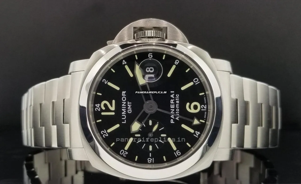 Alternative view of Excellent Fakes Panerai Luminor Gmt Automatic 44mm Steel Case Mens/unisex Automatic Watch