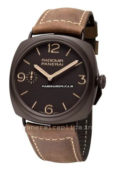 Alternative view of Ideal Copy Panerai Radiomir 3 Days Gmt 47mm Steel Case Mens/unisex Manual Winding Watch