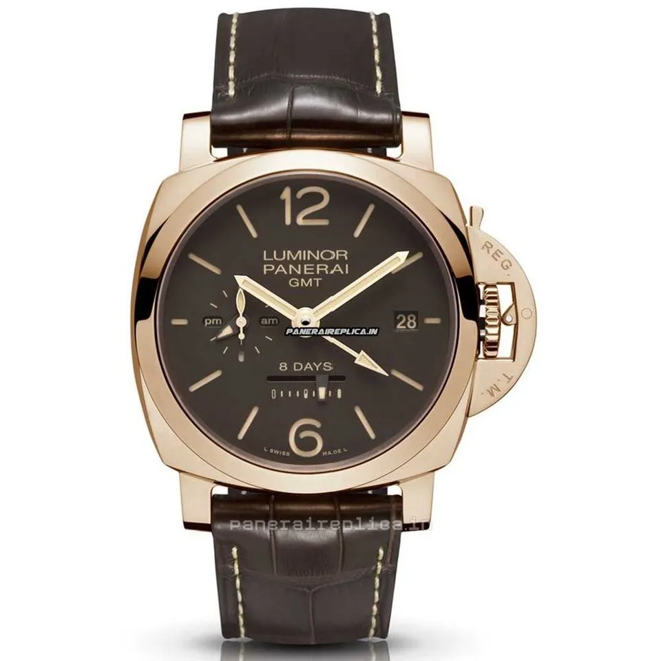 1:1 Fake Panerai Luminor 1950 44mm Rose Gold Case Mens/unisex Manual Winding Watch