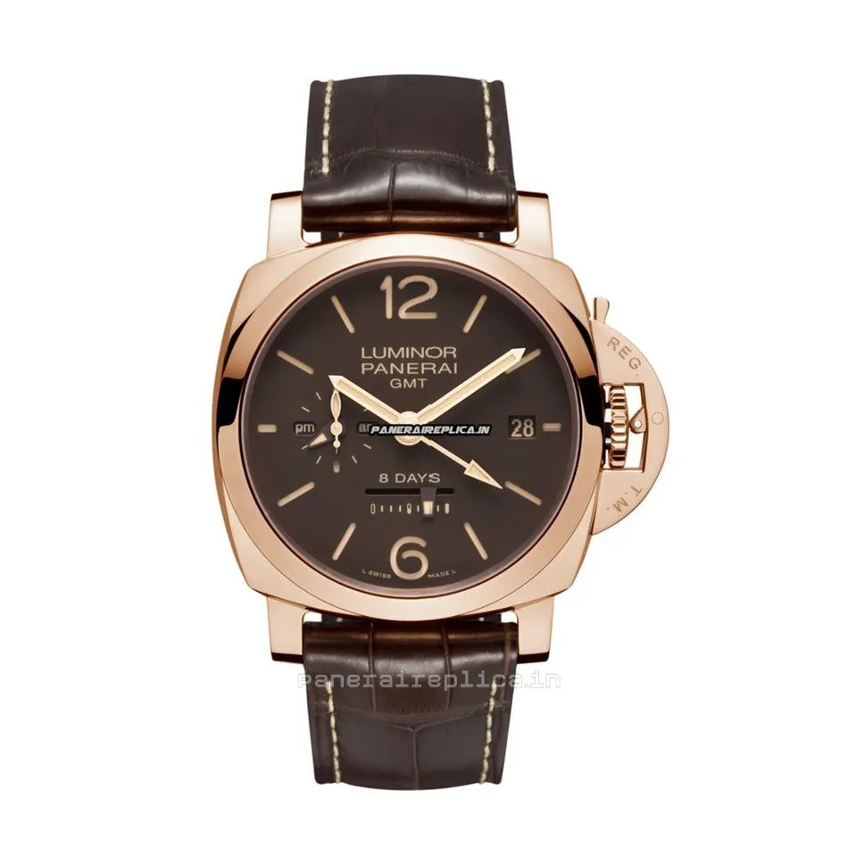 Lovely Fake Panerai Luminor 1950 44mm Rose Gold Case Mens/unisex Manual Winding Watch
