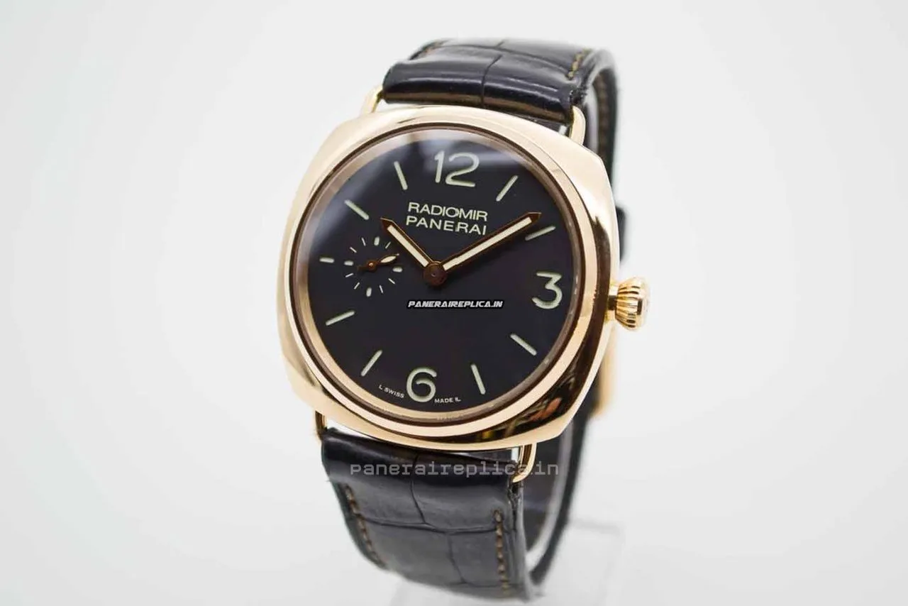Alternative view of Fantastic Fake Panerai Radiomir 42mm Rose Gold Case Mens/unisex Manual Winding Watch