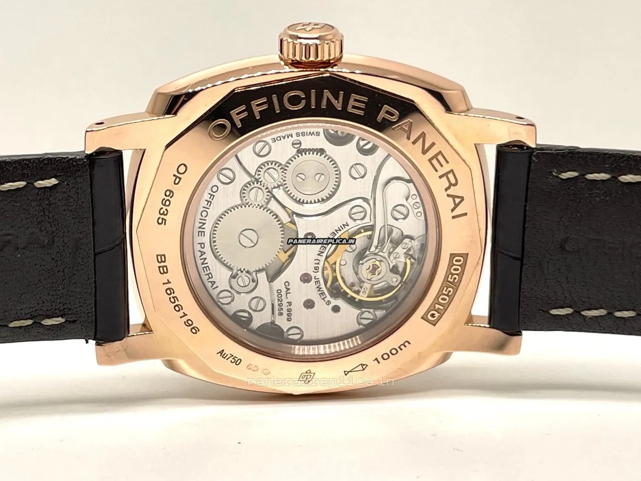 Alternative view of Lovely Fake Panerai Radiomir 1940 Rose Gold Case Manual Winding Watch