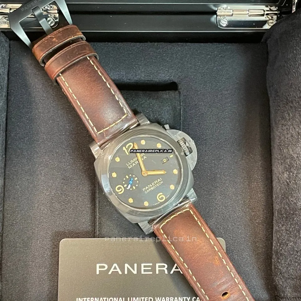 Pleasing Clone Panerai Luminor Marina 44mm Carbon Case Mens/unisex Automatic Watch