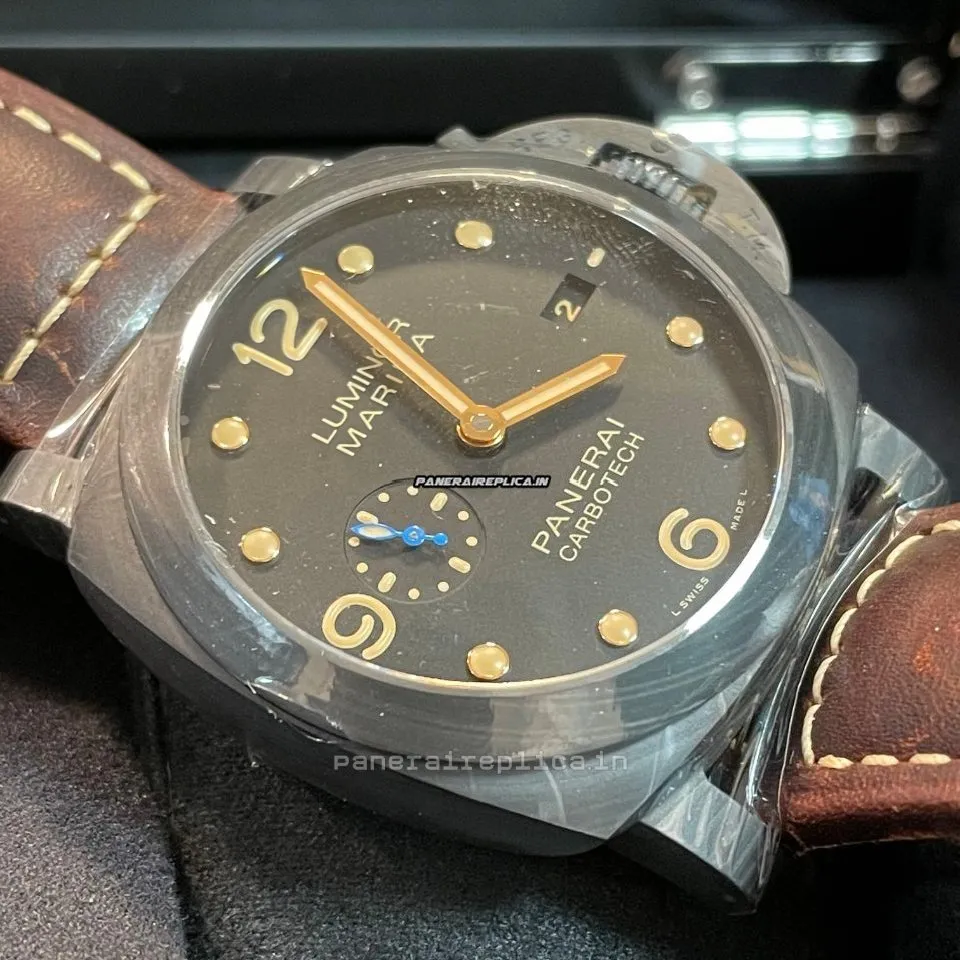 Alternative view of Pleasing Clone Panerai Luminor Marina 44mm Carbon Case Mens/unisex Automatic Watch