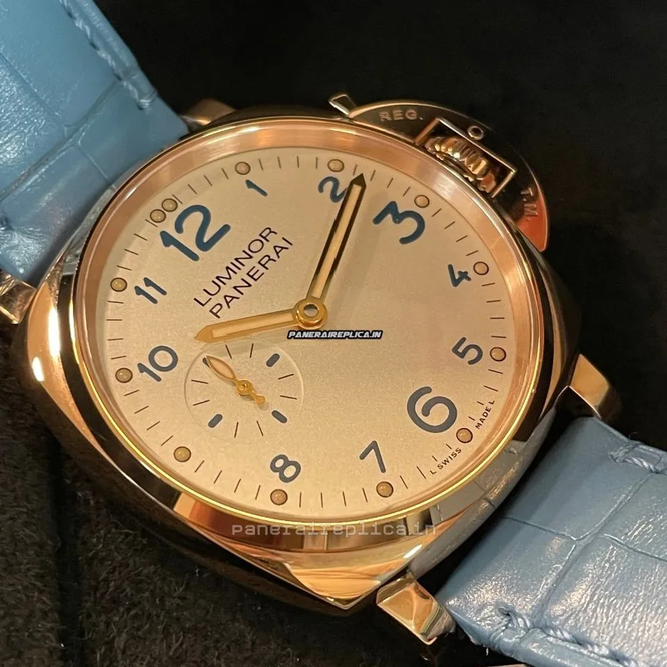 Alternative view of Exquisite Clone Panerai Luminor Due 42mm Rose Gold Case Mens/unisex Manual Winding Watch