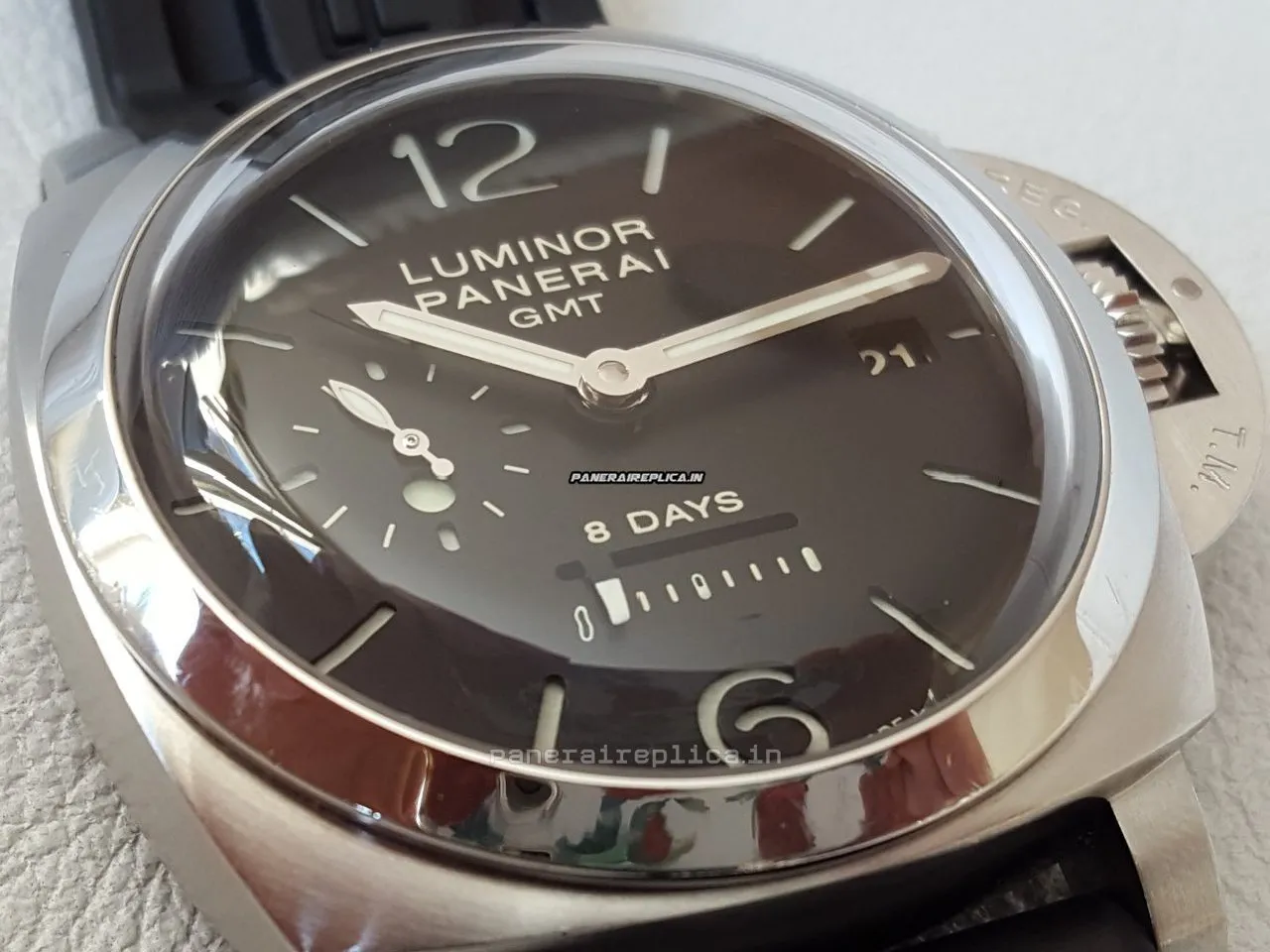 Alternative view of Inexpensive Copy Panerai Luminor 1950 44x54mm Steel Case Mens/unisex Manual Winding Watch