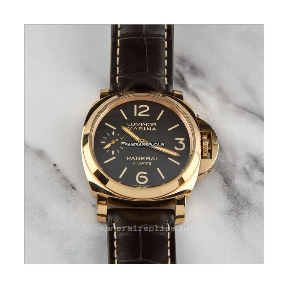 Alternative view of Appealing Replica Panerai Luminor Marina 44mm Rose Gold Case Mens/unisex Manual Winding Watch